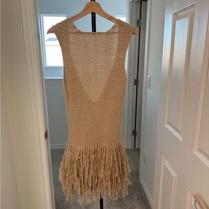 Tan Fringe Vacation Dress